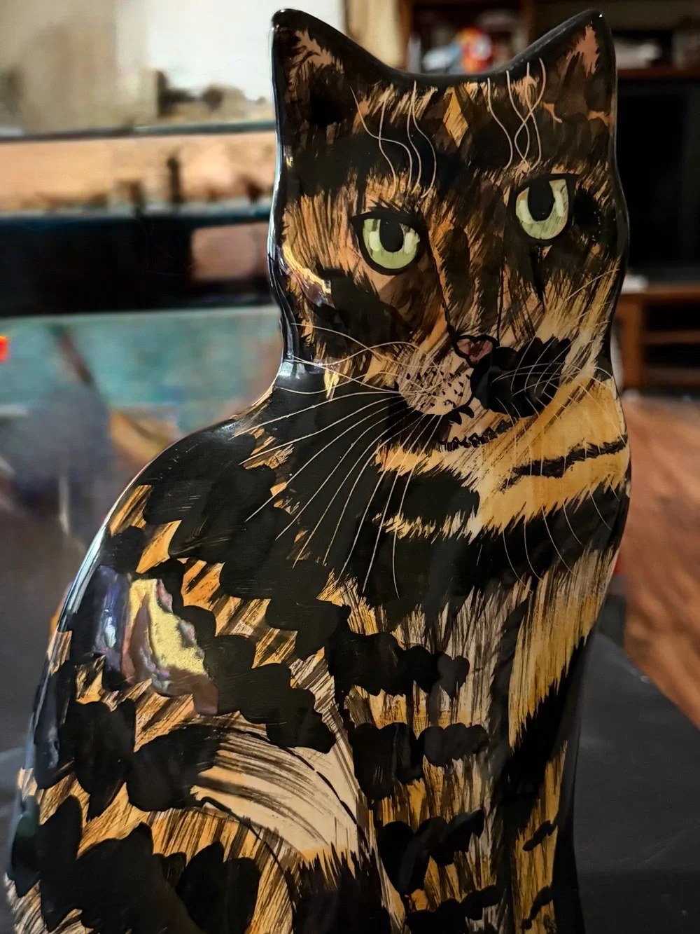 Calico cat vase - Cats by Nina Lyman 2001